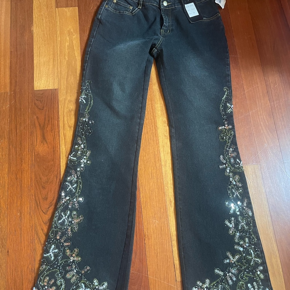 Embellished Black Jeans
